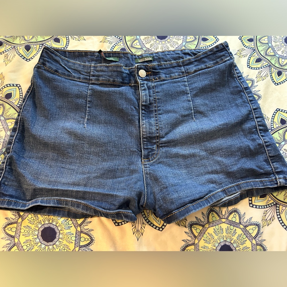 Blue denim shorts